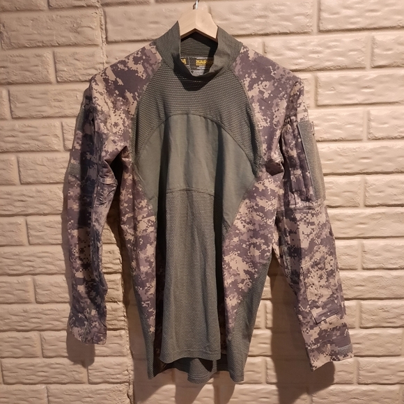 Massif Army Combat Shirt Mens Medium Digital‎ Camo Military Tactical Long Sleeve - Picture 1 of 10